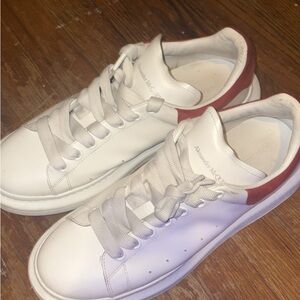 Alexander McQueen White Sneakers with Red Detail